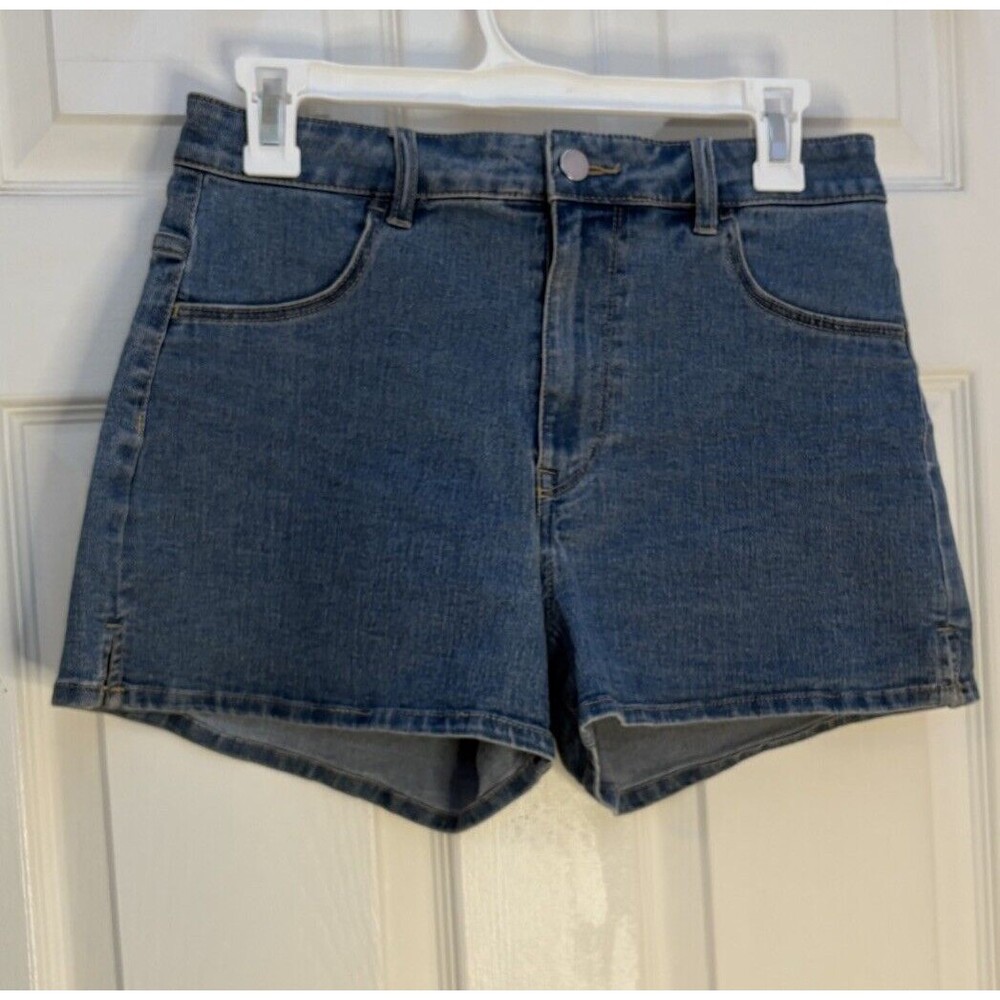 H&M Women's Shorts Size 6 Denim Light Wash Stretch High Waist 3" inseam